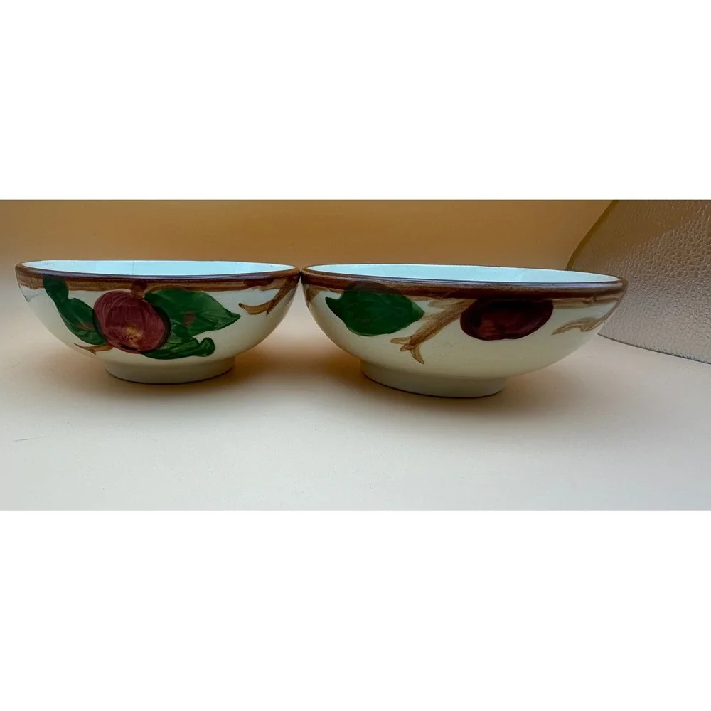 Franciscan Apple Earthenware Cereal Soup Bowls Set of 2 Vintage Made in USA 1960